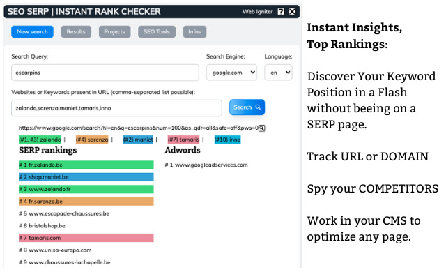 Funzione SEO SERP | INSTANT RANK CHECKER